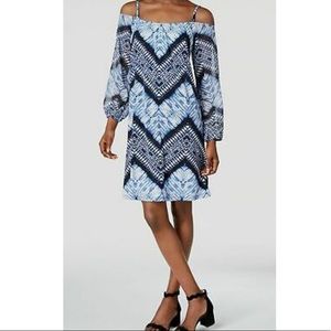 INC ~ Blue Cold Shoulder Dress.